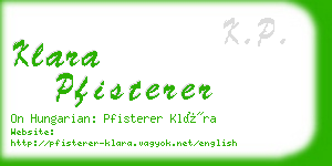 klara pfisterer business card